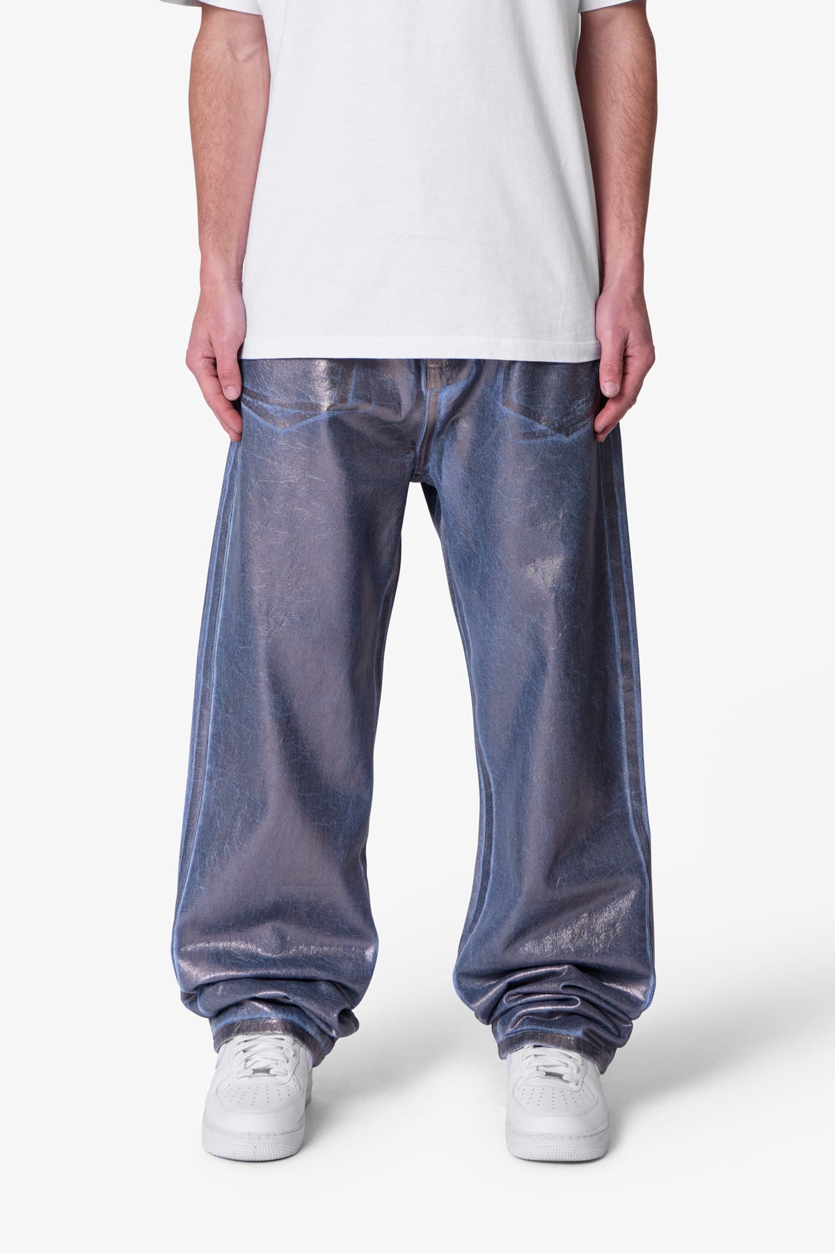 Ultra Baggy Chrome Sprayed Denim - Blue/Silver