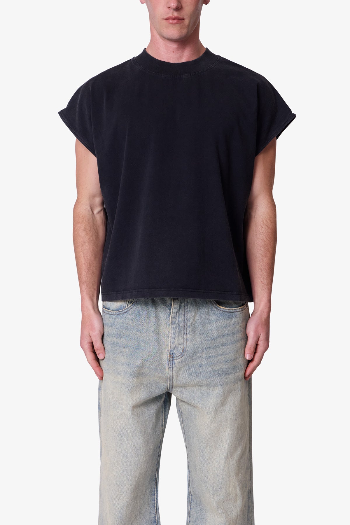 Washed Boxy Tank - Washed Black